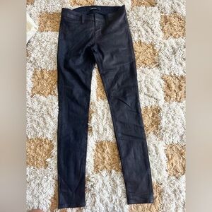 J brand coated jeans. Darn maroon/black